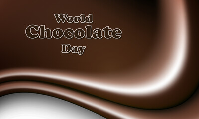Chocolate day world waves background, vector art illustration.