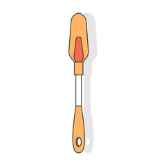 Kitchen spatula vector cartoon cooking tool isolated on a white background.