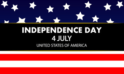 Independence day usa banner on flag background, vector art illustration.
