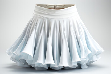 White Fabric Skater Skirt On White Background. Generative AI