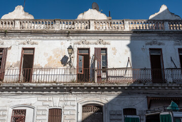 Old derelict Art Deco houses in the Ville Nouvelle of Casablanca