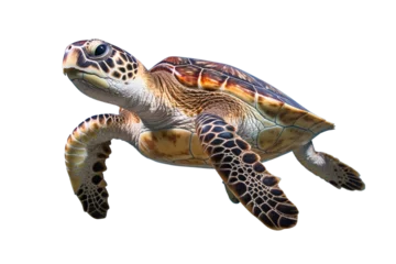 Gordijnen Isolated sea turtle © bramgino