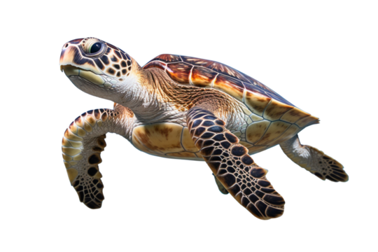 Isolated sea turtle