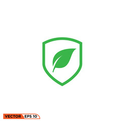 Leaf shield icon vector graphic of template 