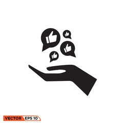 Thumb icon vector graphic of template 