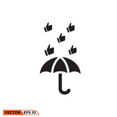 Umbrella icon vector graphic of template