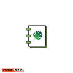 Book plant icon vector graphic of template