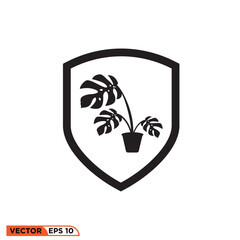 Plant monstera pot icon vector graphic of template