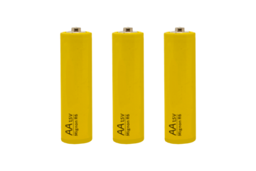 yellow aa batteries isolated