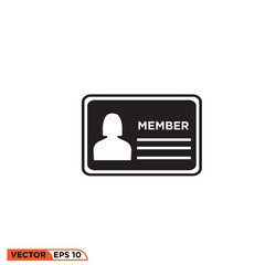 Id card women icon vector graphic of template