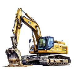 Excavator on transparent background