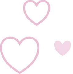 cute kawaii pink heart shape element decoration