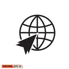 World arrow logo icon vector graphic of template