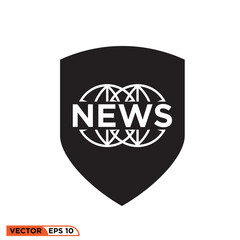 News logo shield icon vector graphic of template