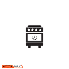 Oven with timer icon vector graphic of template
