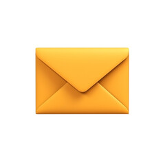 Blank yellow letter. 3d envelope icon created with Generative Ai technology