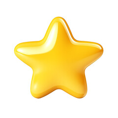 Yellow shiny star. 3d icon created with Generative Ai technology