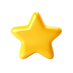 Yellow shiny star. 3d icon created with Generative Ai technology