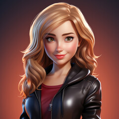 Beautiful cartoon girl created using AI