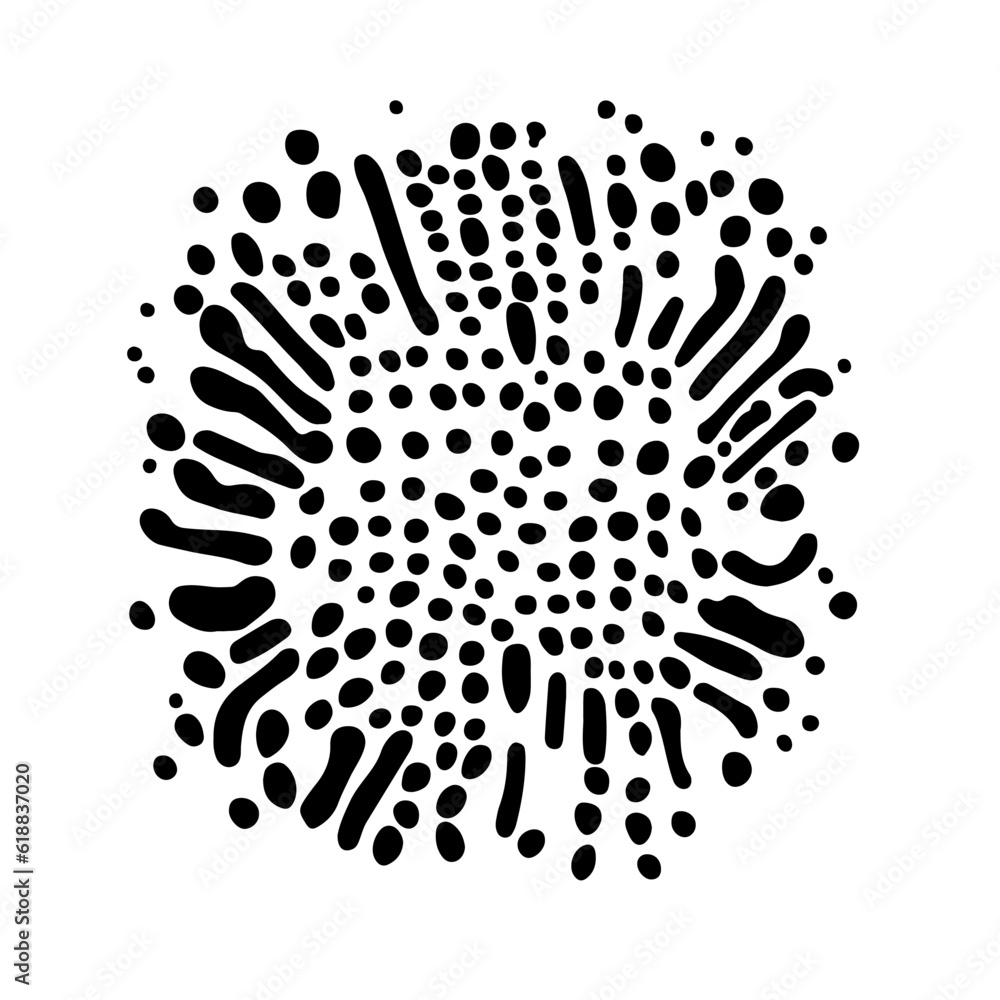 Poster abstract psychedelic black and white pattern with melting forms. concept of hallucinations and visio