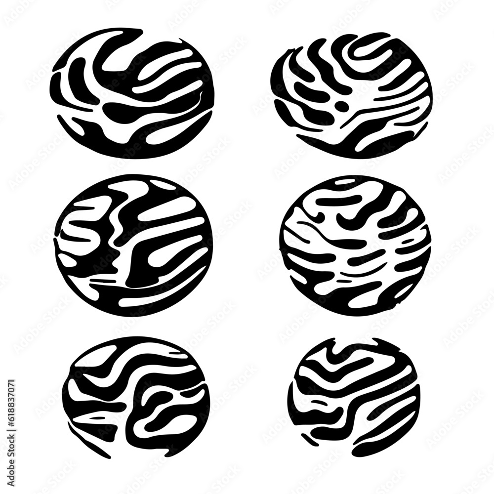 Poster abstract psychedelic black and white pattern with melting forms. concept of hallucinations and visio