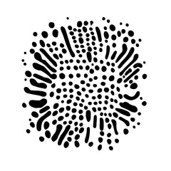 Abstract psychedelic black and white pattern with melting forms. Concept of hallucinations and visions.