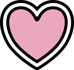 cute kawaii pink heart shape element decoration