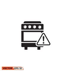Oven warning icon vector graphic of template