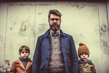 cool hipster family, ai generated