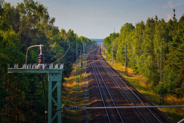 Bahnstrecke - Gleise - Gleis - Railroad Tracks - Countryside - Travel - Concept - Forest -...
