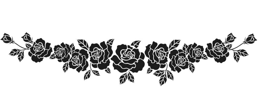 rose flower stencil illustration