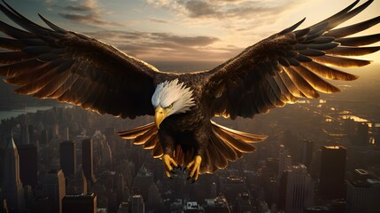 Fototapeta premium eagle in mid flight