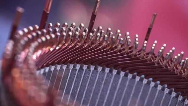 Advanced industrial manufacturing, Concept. Motor winding.