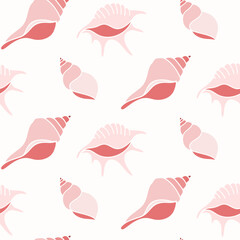 Seamless pattern of hand drawn coral starfish on isolated background. Design for summertime celebration, scrapbooking, wedding invitation, textile, home decor, nursery decoration, paper craft.  