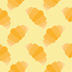 croissant seamless pattern vector illustration