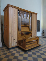 Fototapeta na wymiar church pipe organ keyboard instrument