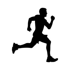 Vector illustration. Figure of a runner doing sports. Runs