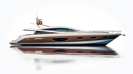 A large brown and white boat on a body of water created with Generative AI technology