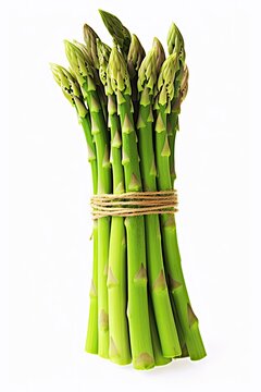 A bunch of asparagus tied up with a rope created with Generative AI technology