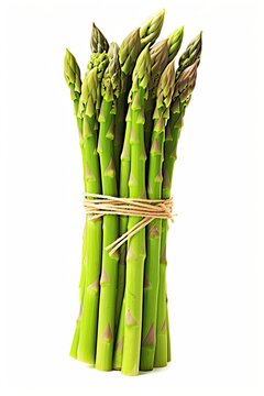 A bunch of asparagus tied up with string created with Generative AI technology