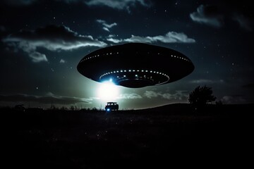 world ufo day, flying in space, Exploring extraterrestrial civilization, aliens, strangers, flying saucer, abduction, 2 July, green humans. unidentified flying objects