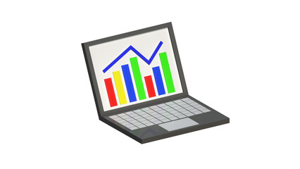 laptop with graph
