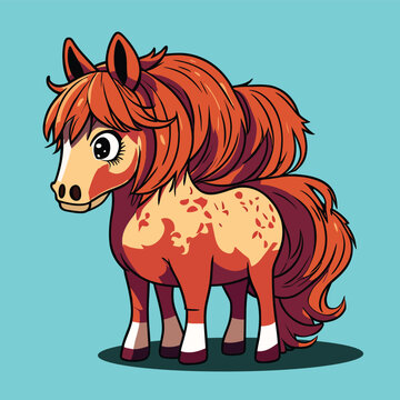 Cute horse cartoon Vector illustration