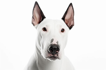 Portrait of Bull Terrier dog on white background