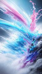 abstract colorful liquid splash vertical  background with generative AI technology