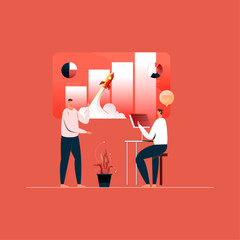 Vector creative concept of modern business presentation