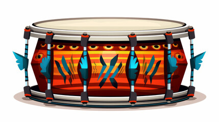 Illustration of colorful drums isolated on white background
