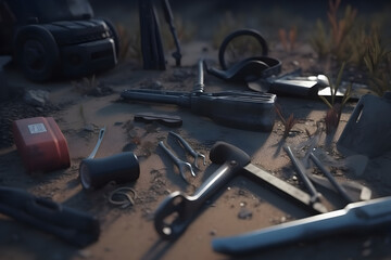 hammer and nail made by midjeorney