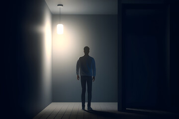 Obraz premium person in the doorway made by midjeorney