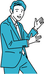 盛り上げ役の男性のイラスト